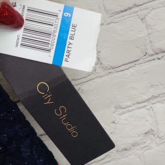 Macy's NWT Woman's Navy Floral Lace Up Formal Corset Prom Dress Homecoming Party - Picture 4 of 14